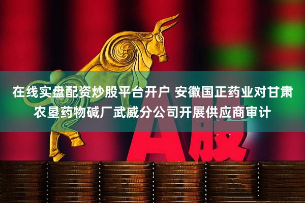 在线实盘配资炒股平台开户 安徽国正药业对甘肃农垦药物碱厂武威分公司开展供应商审计