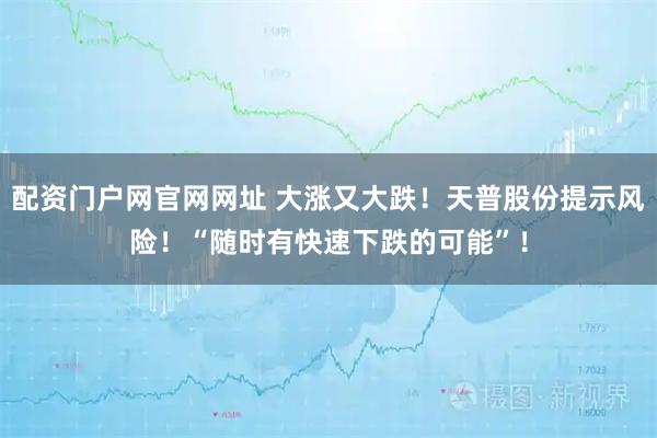 配资门户网官网网址 大涨又大跌！天普股份提示风险！“随时有快速下跌的可能”！